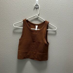 Brown nikki bikki tank top high neck
